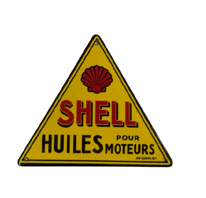 Emailschild Shell Huiles pour Moteurs