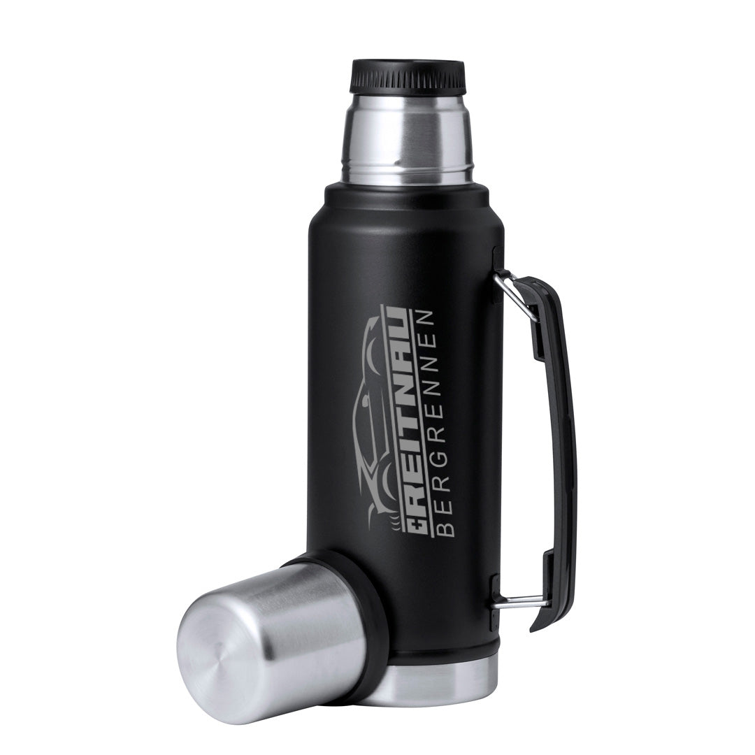 Bergrennen Reitnau Thermosflasche 1L mit Henkel und Becher