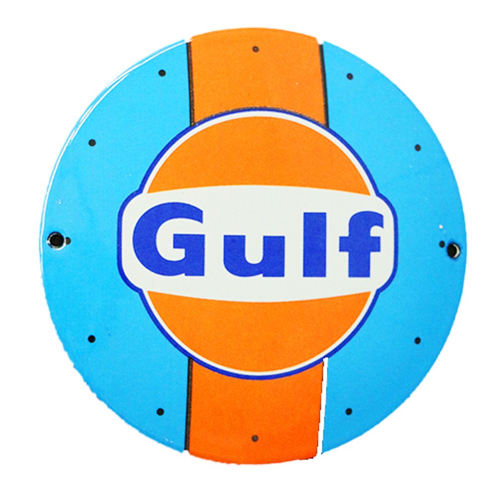 Emailschild Gulf rund 120mm