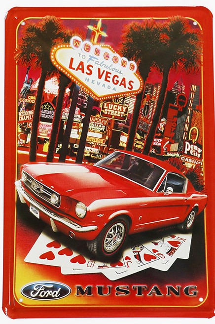 Ford Mustang Las Vegas, Blechschild, 20x30cm