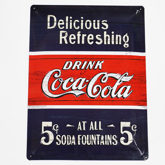 Coca Cola Delicious Refreshing, Blechschild, 20x30cm