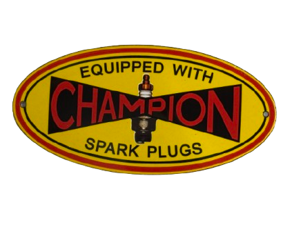 Emailschild Champion Spark Plugs