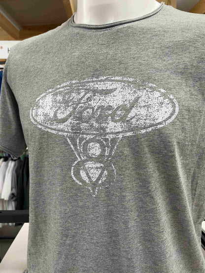 Premium Ford V8 Vintage T-Shirt in grau meliert