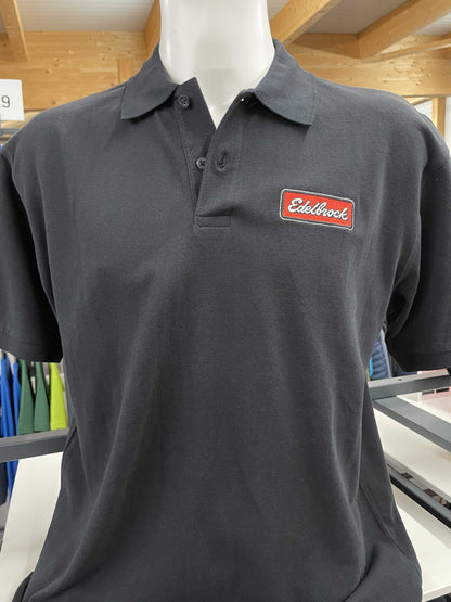 Premium Polo Shirt grau mit Stickerei Edelbrock