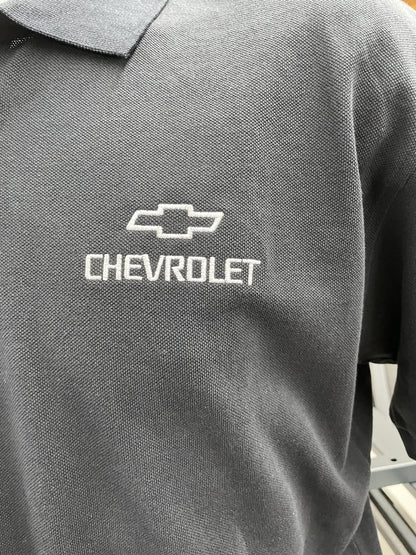 Premium Polo Shirt grau mit Stickerei Chevrolt.