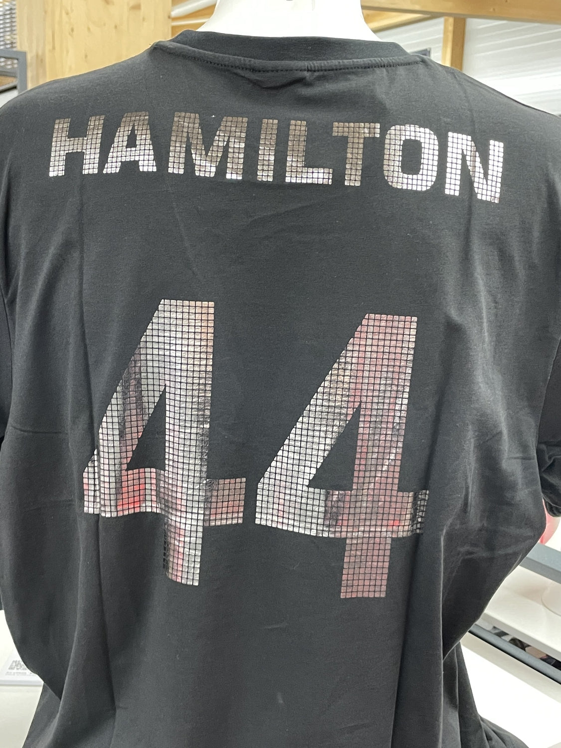 Premium Fan T-Shirt in schwarz mit Aufdruck F1 Lewis Hamilton World Champion 2014