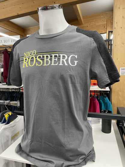 Premium T-Shirt grau abgesetzt mit Front Print: NICO ROSBERG