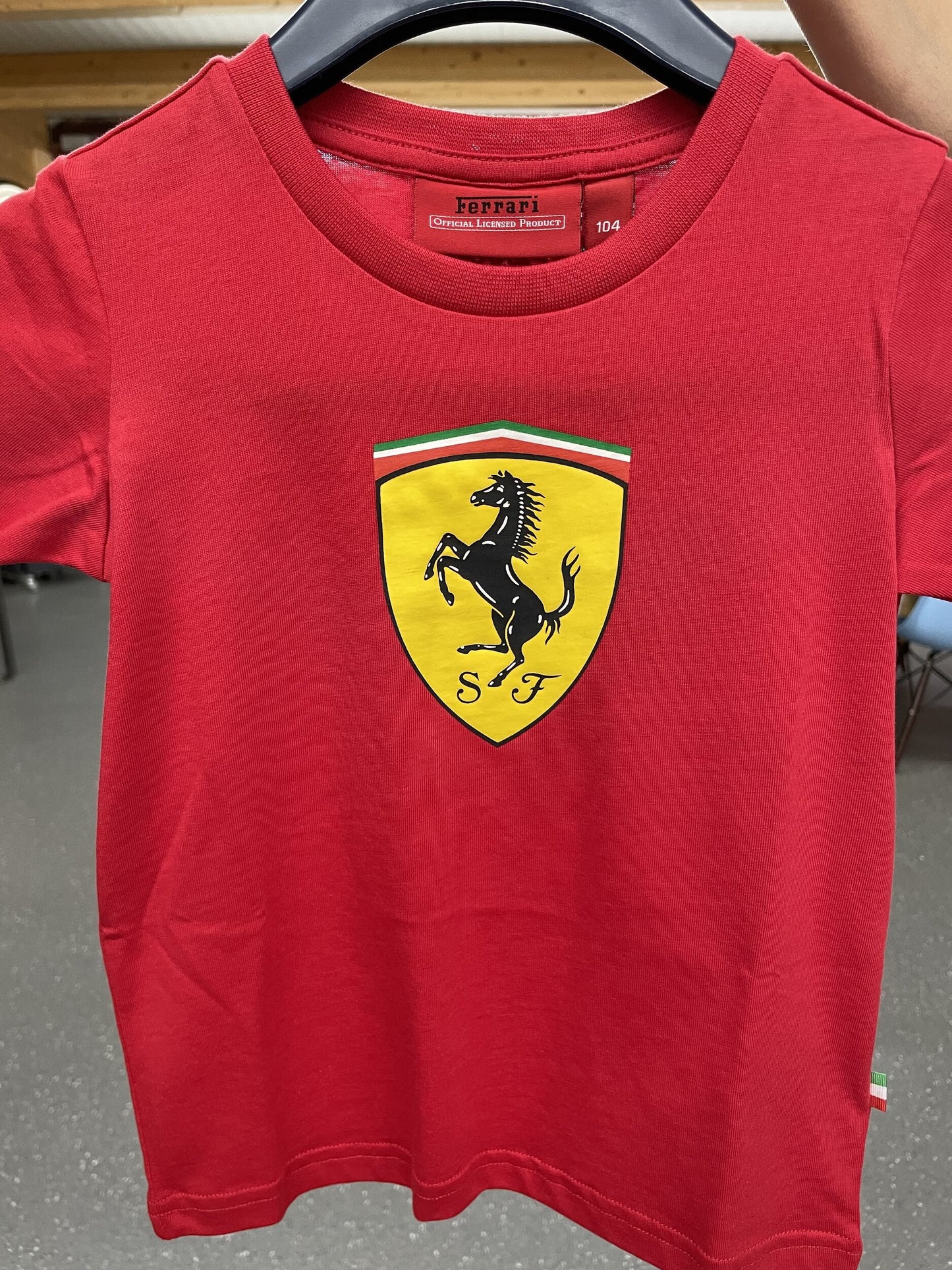 Original Premium T-Shirt rot mit gedrucktem Logo Ferrari