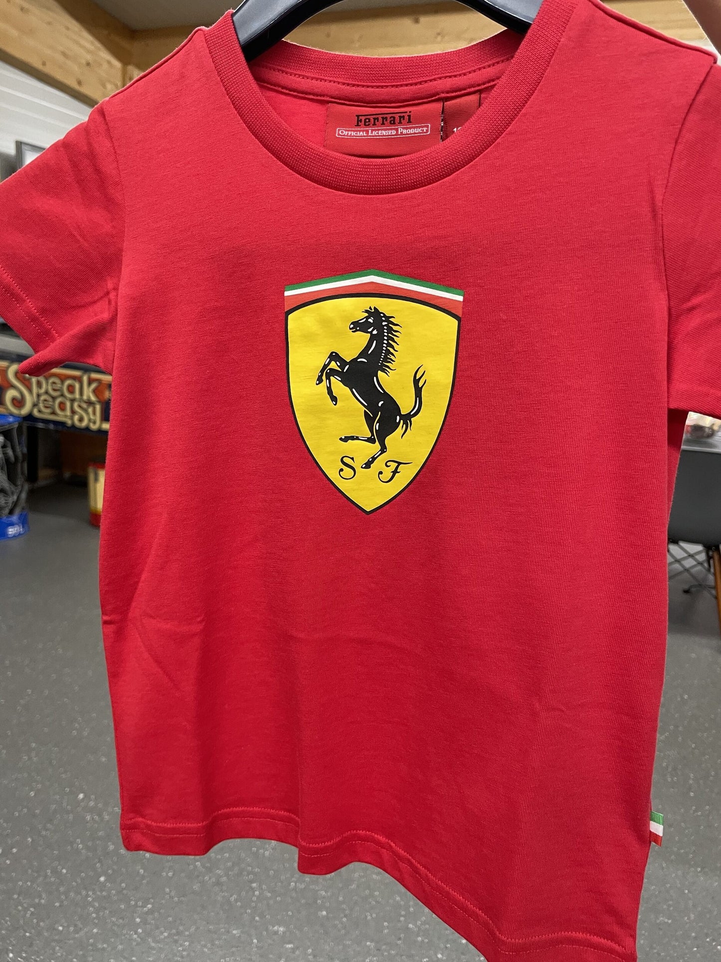 Original Premium T-Shirt rot mit gedrucktem Logo Ferrari