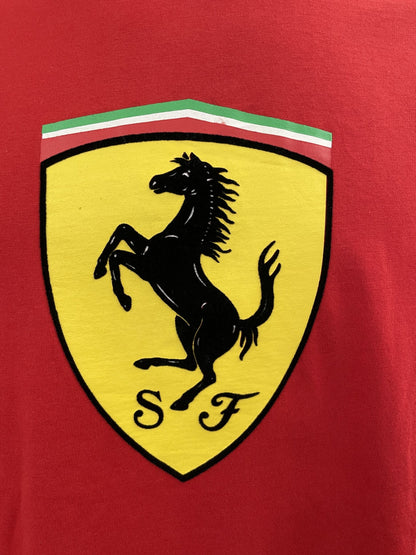 Original Premium T-Shirt rot mit gedrucktem Logo Ferrari