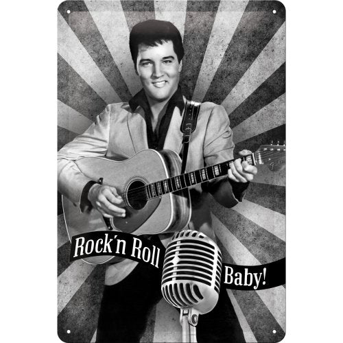 Elvis Rock’n Roll Baby, Blechschild, 20x30cm