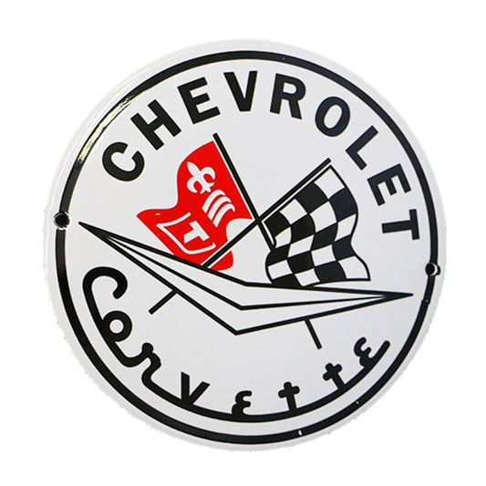 Chevrolet Emailschild, rund, 12cm