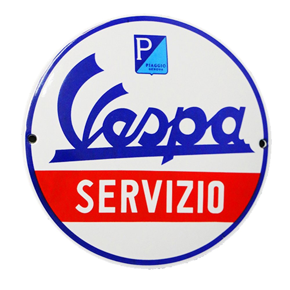 Emailschild Vespa rund 120mm