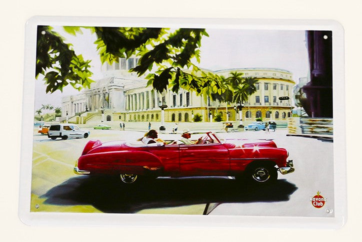 Havana Club Cadillac rot, Blechschild, 30x20cm