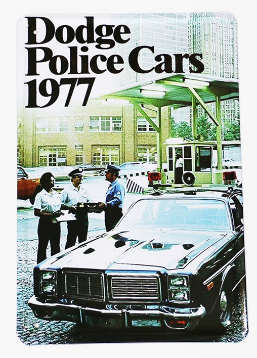 Dodge Police Cars 1977, Blechschild, 20x30cm