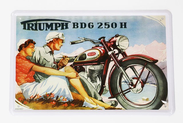Triumph BDG 250H, Blechschild, 30x20cm