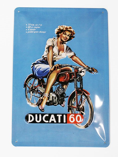 Ducati 60, Blechschild, 20x30cm