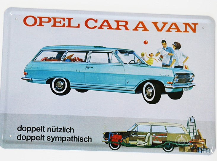 Opel Caravan, Blechschild, 30x20cm
