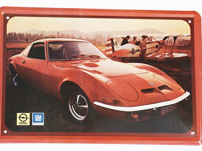 Opel GT rot, Blechschild, 30x20cm
