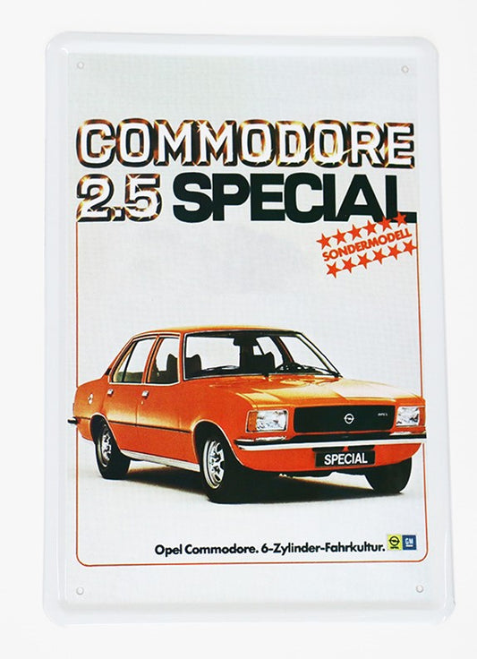 Opel Commodore 2.5 Special, Blechschild, 20x30cm